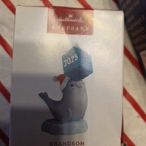 Hallmark Keepsake Seal with Santa Hat and Blue Cube